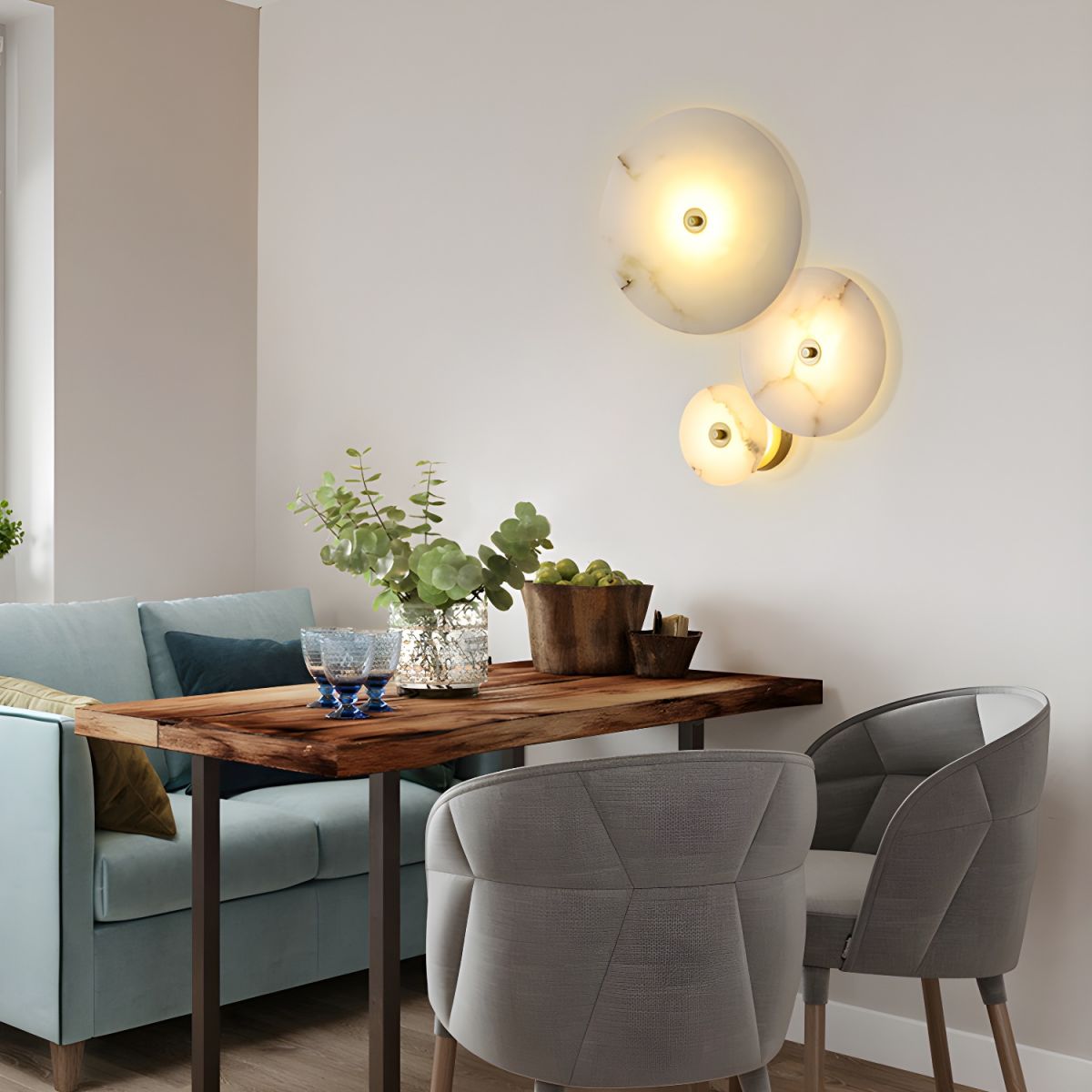 Modern Marble Round LED 1-Light Wall Light