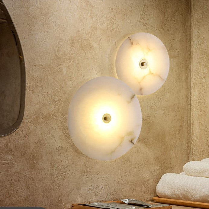 Modern Marble Round LED 1-Light Wall Light