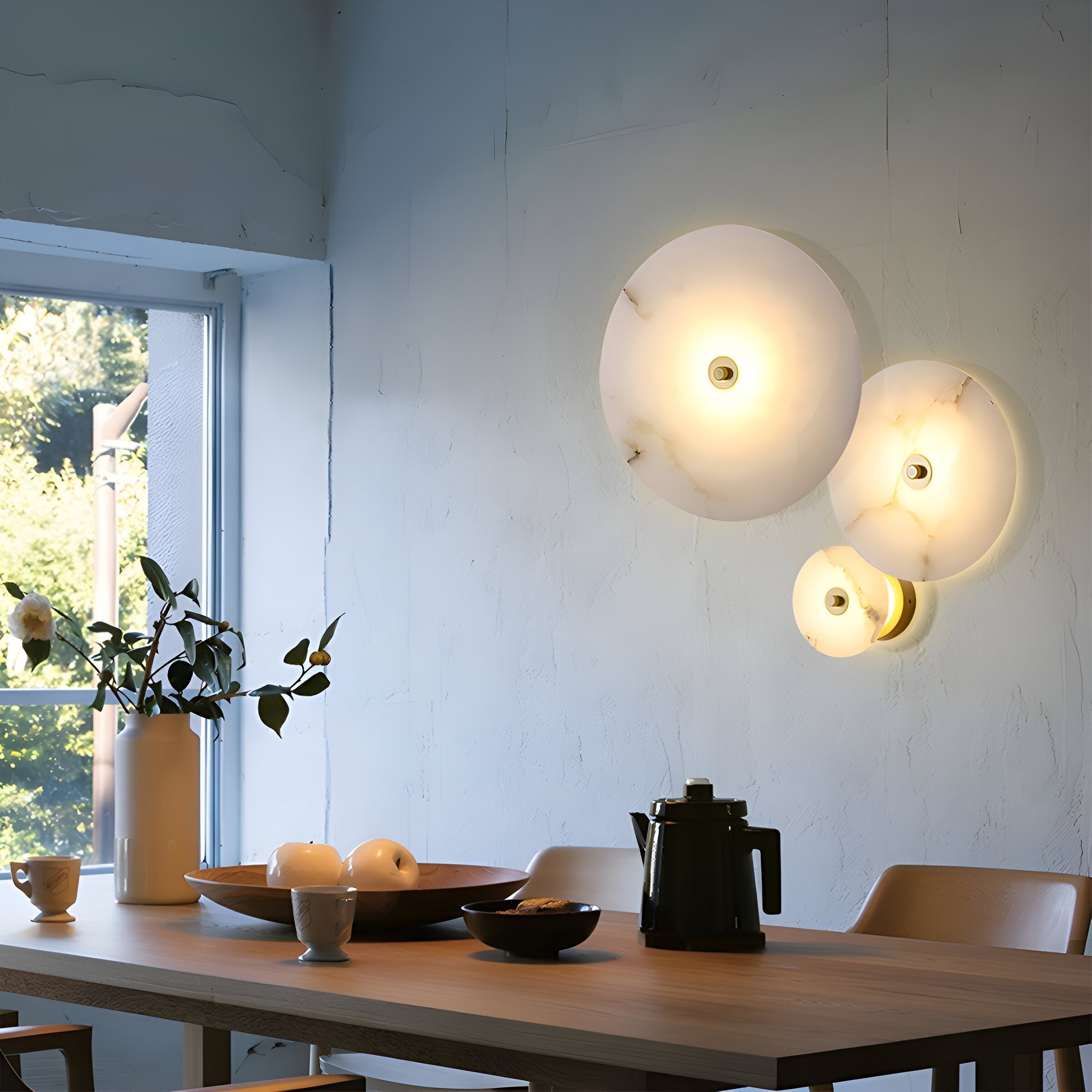 Modern Marble Round LED 1-Light Wall Light