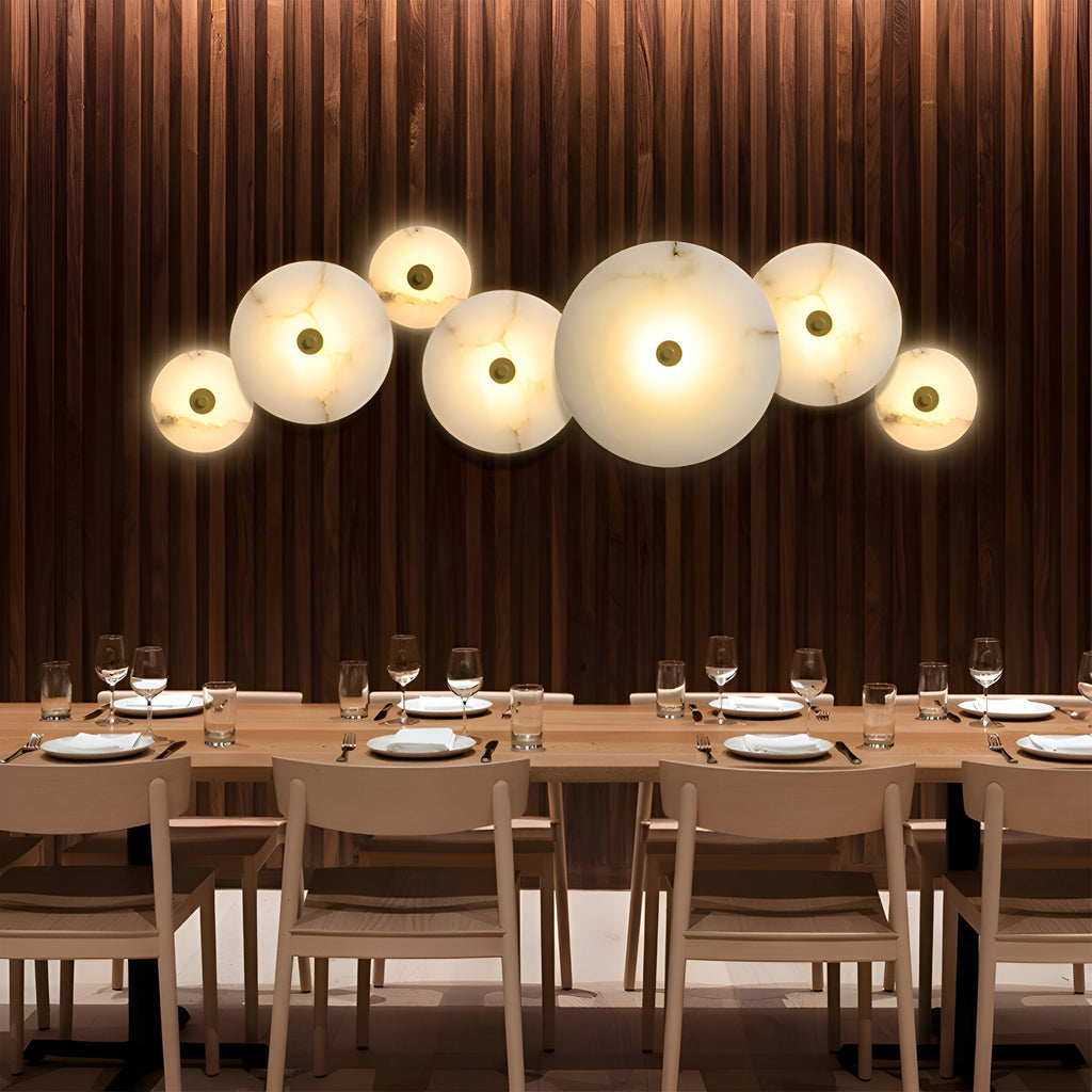 Modern Marble Round LED 1-Light Wall Light