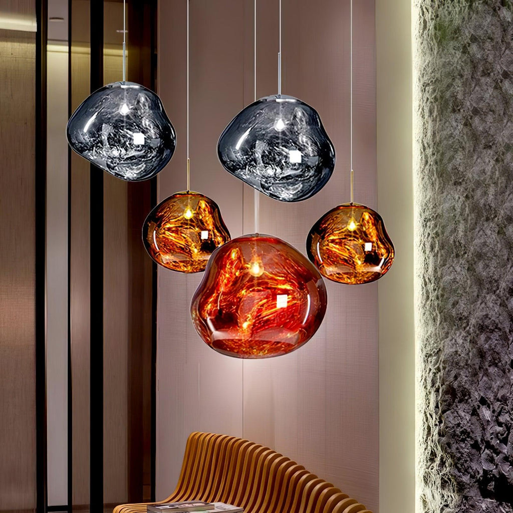 Modern Lava Glass Dome Pendant Light 1-Light
