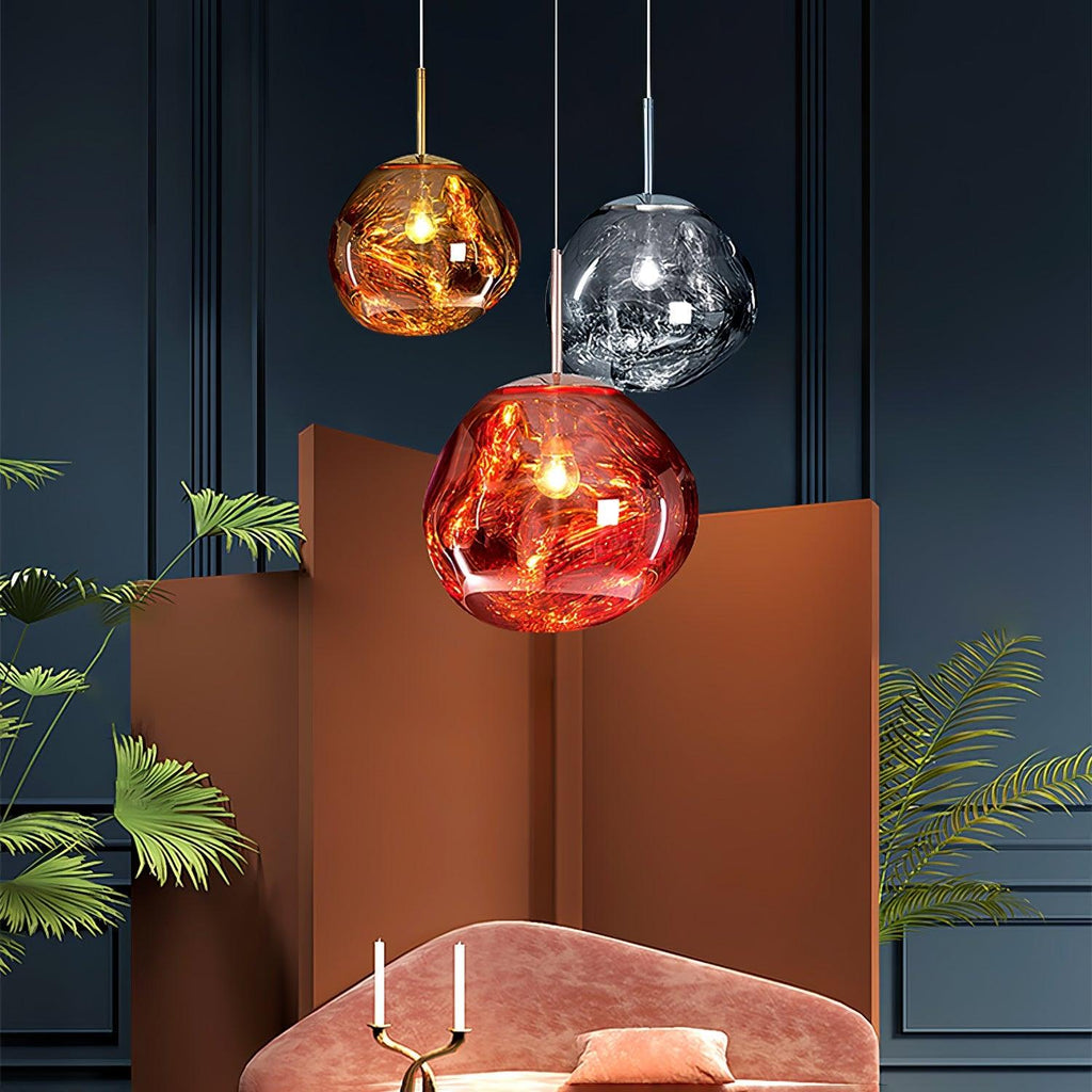Modern Lava Glass Dome Pendant Light 1-Light