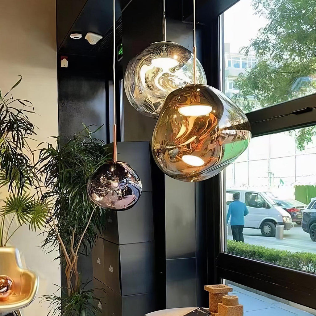 Modern Lava Glass Dome Pendant Light 1-Light