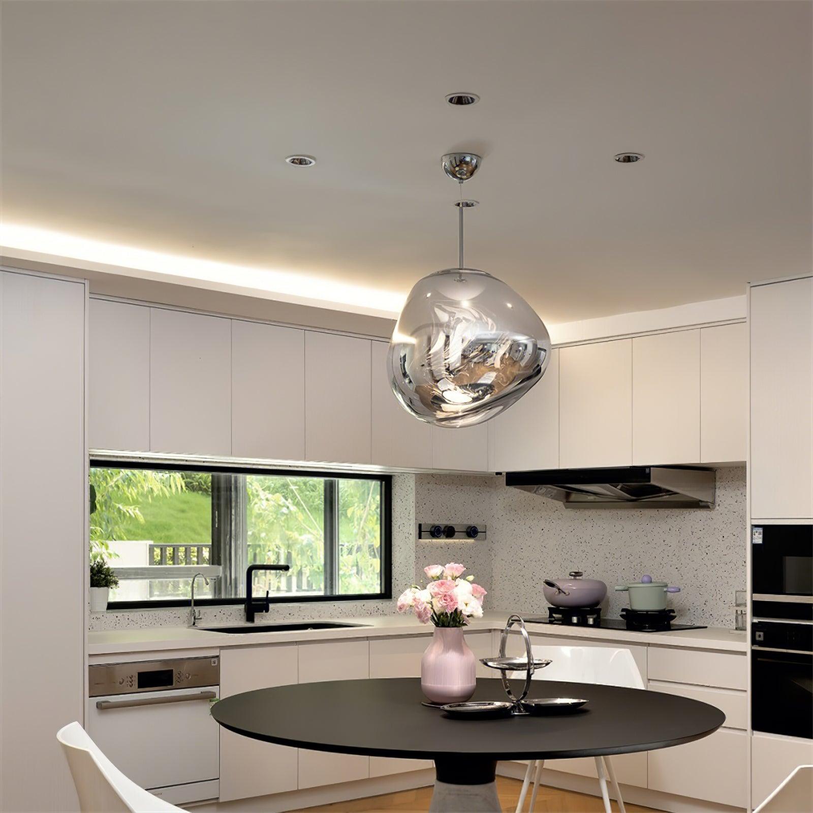 Modern Lava Glass Dome Pendant Light 1-Light