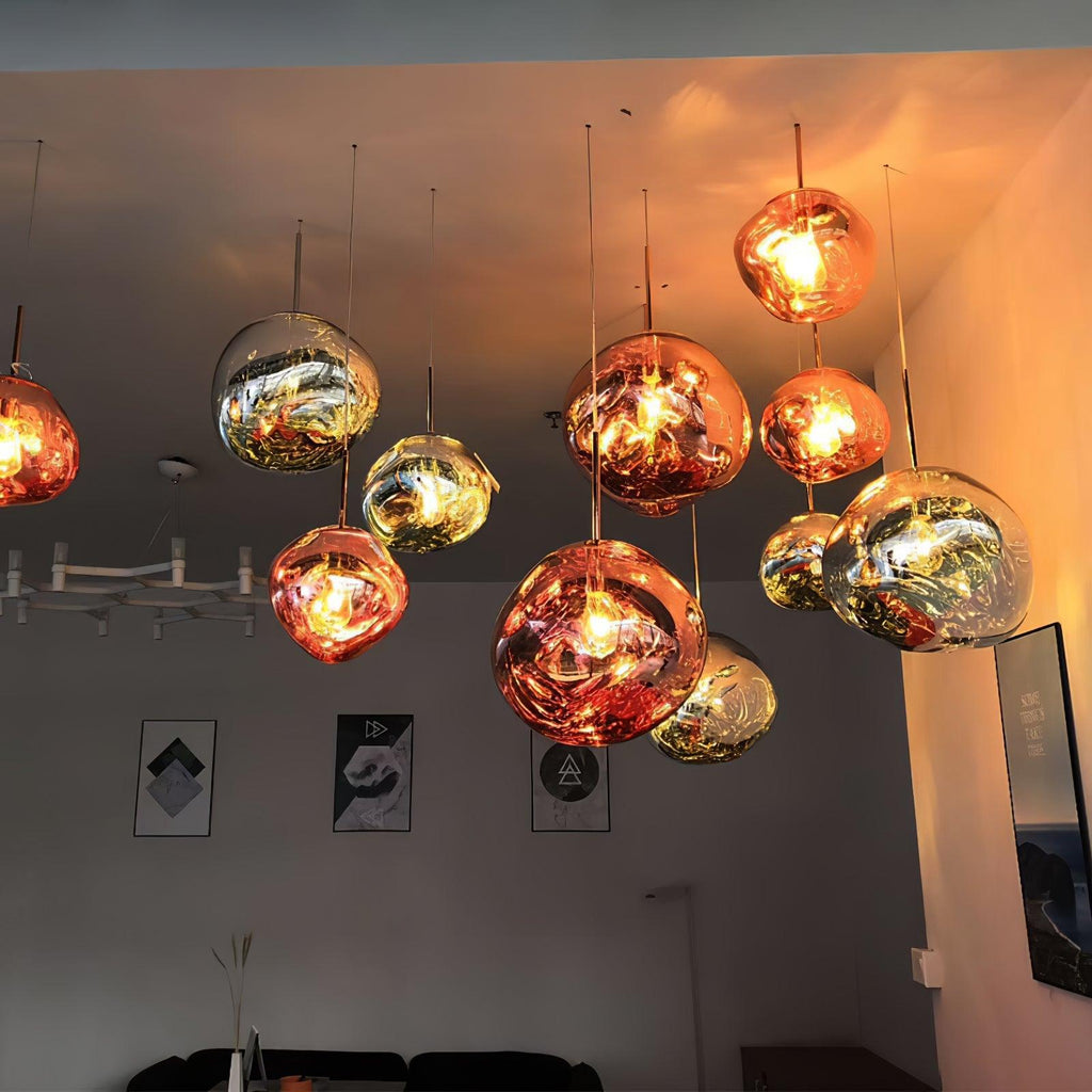 Modern Lava Glass Dome Pendant Light 1-Light