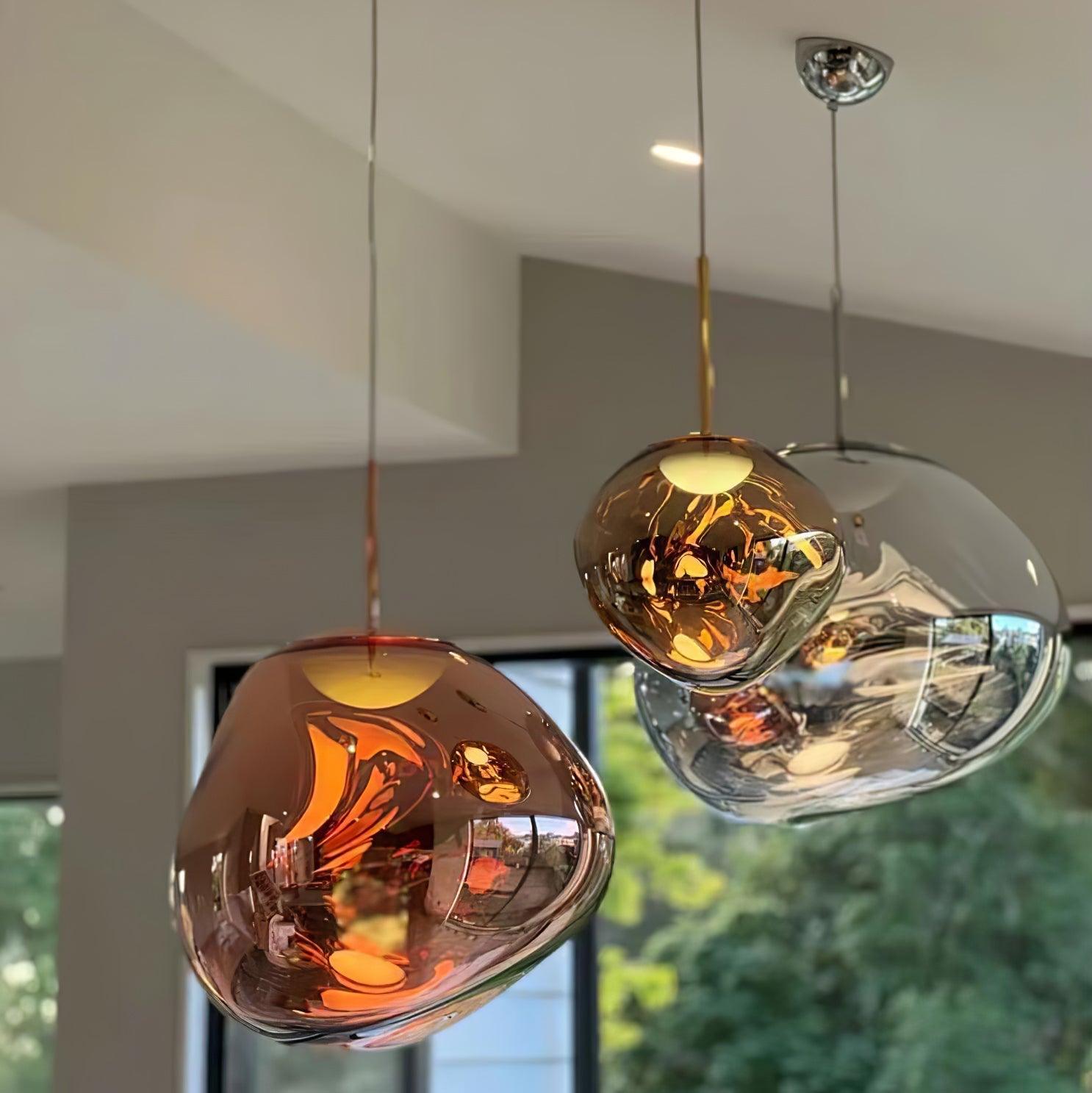 Modern Lava Glass Dome Pendant Light 1-Light