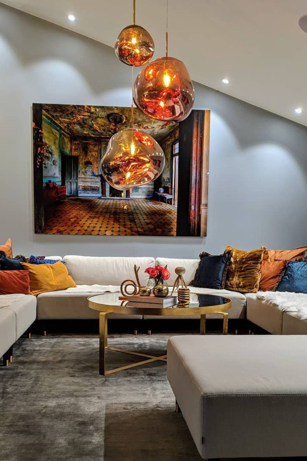 Modern Lava Glass Dome Pendant Light 1-Light