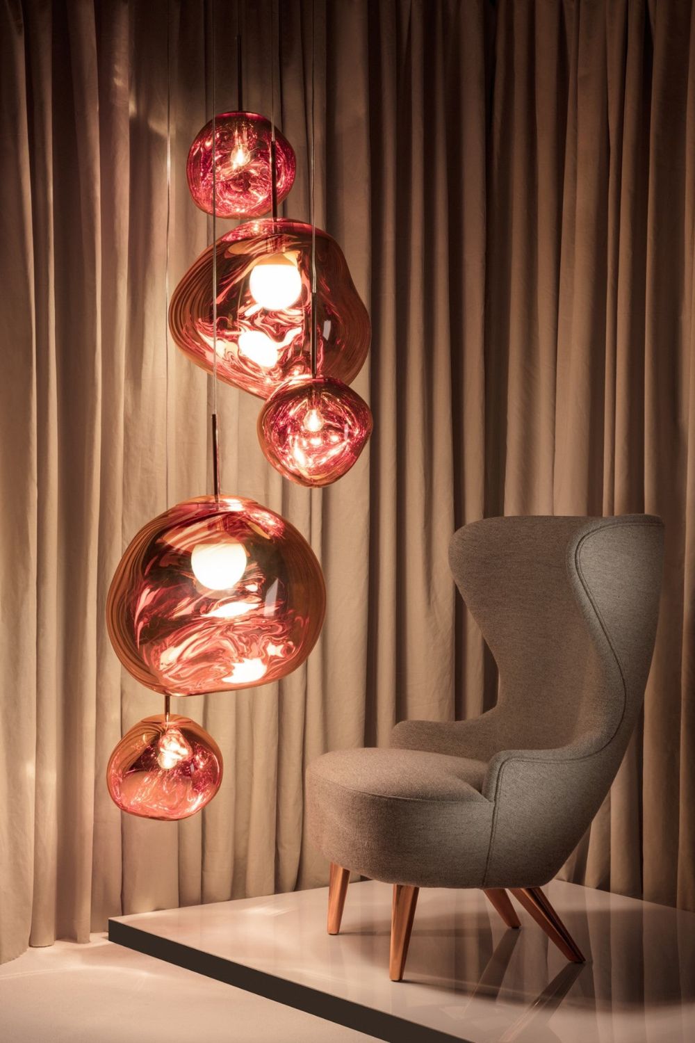 Modern Lava Glass Dome Pendant Light 1-Light