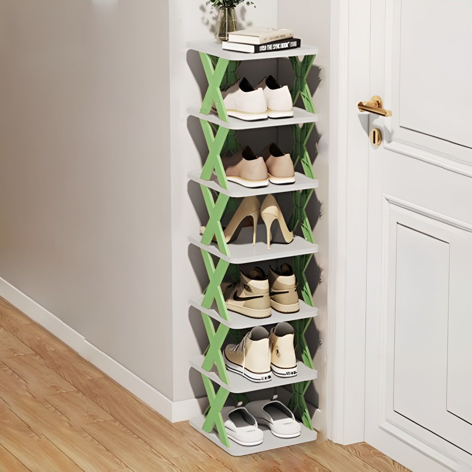 Guili | FlexiStack Shoe Rack – Foldable Multiple Shoe Organizer for Small Spaces