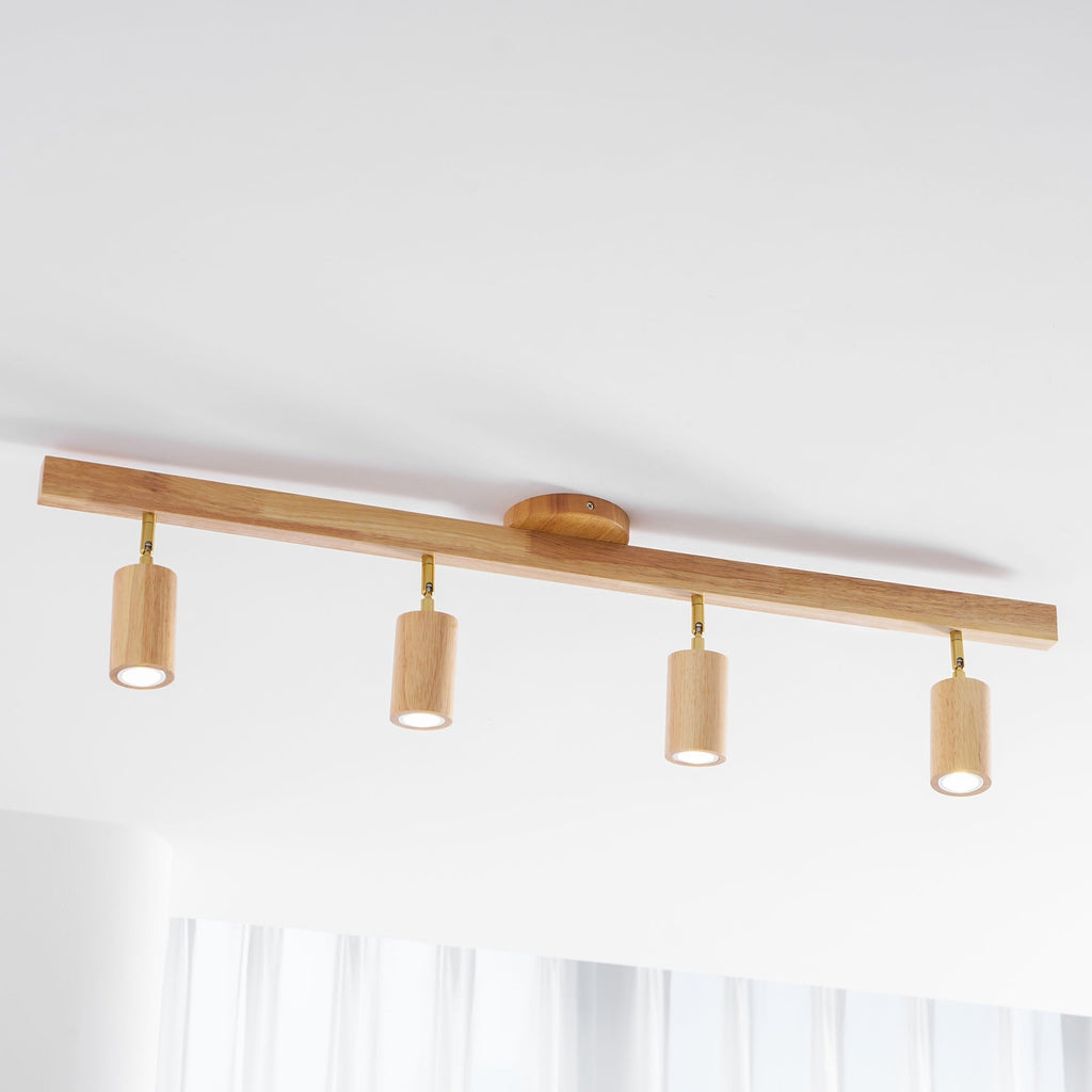 Japanese Wooden Adjustable LED Spotlight 1-Light