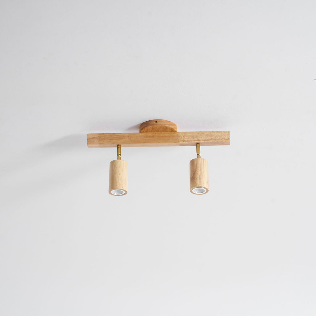Japanese Wooden Adjustable LED Spotlight 1-Light