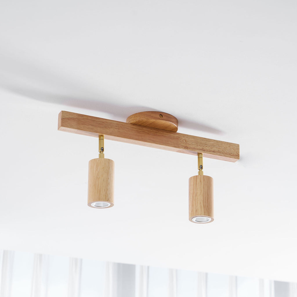 Japanese Wooden Adjustable LED Spotlight 1-Light