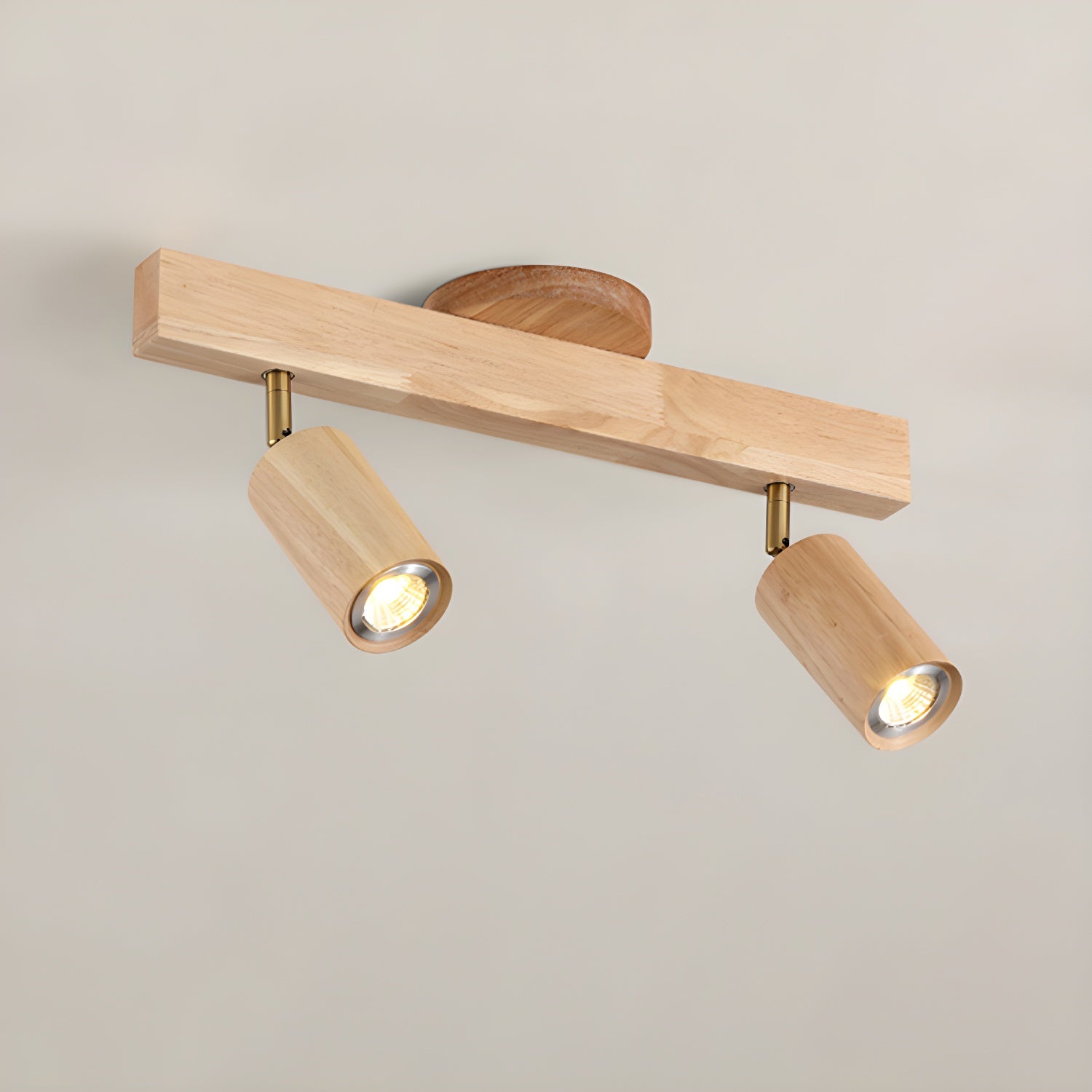 Japanese Wooden Adjustable LED Spotlight 1-Light
