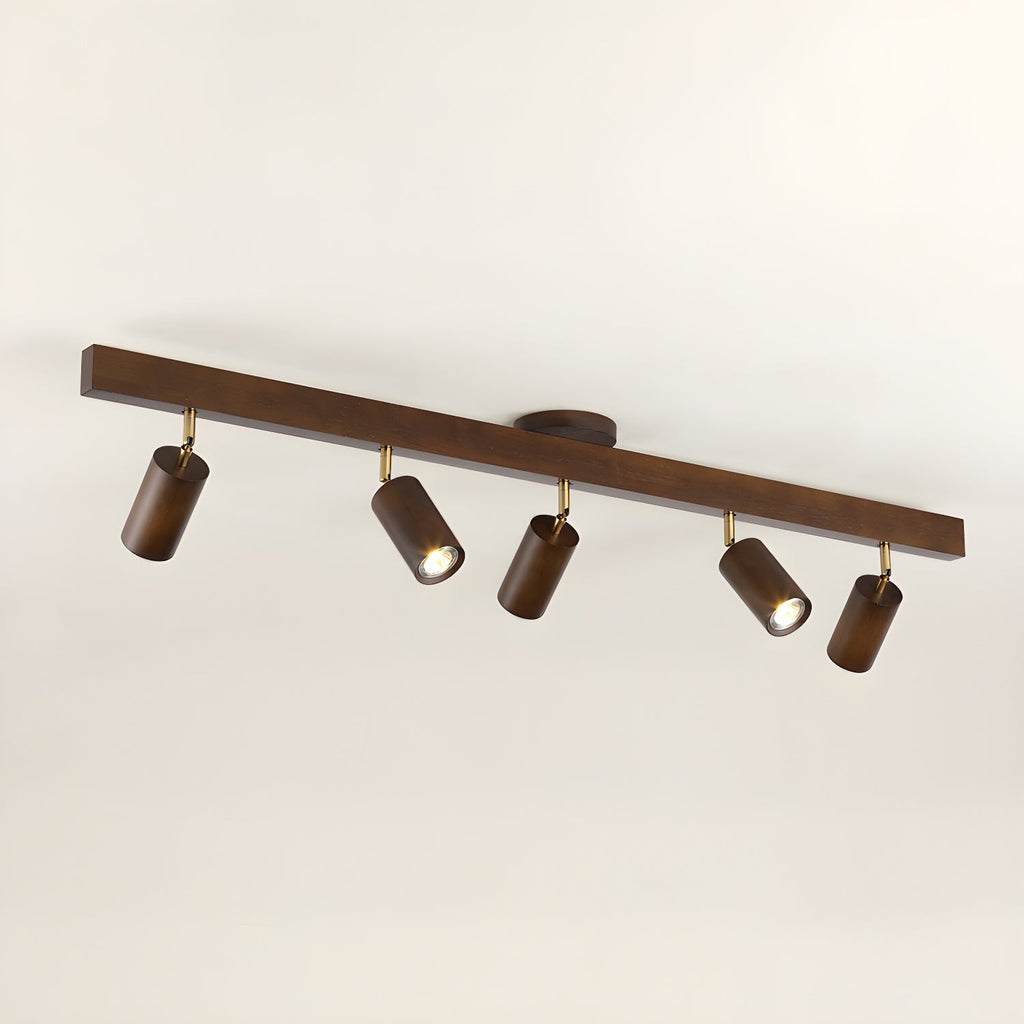 Japanese Wooden Adjustable LED Spotlight 1-Light