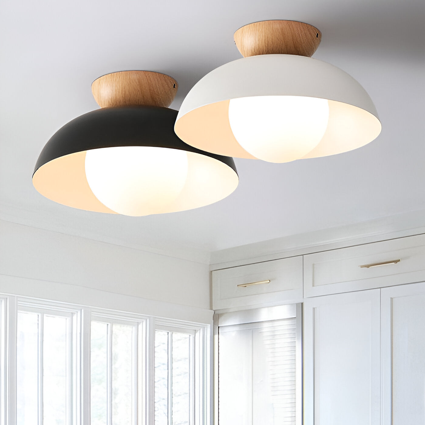 Modern Minimalist Glass Dome LED Ceiling Light 1-Light