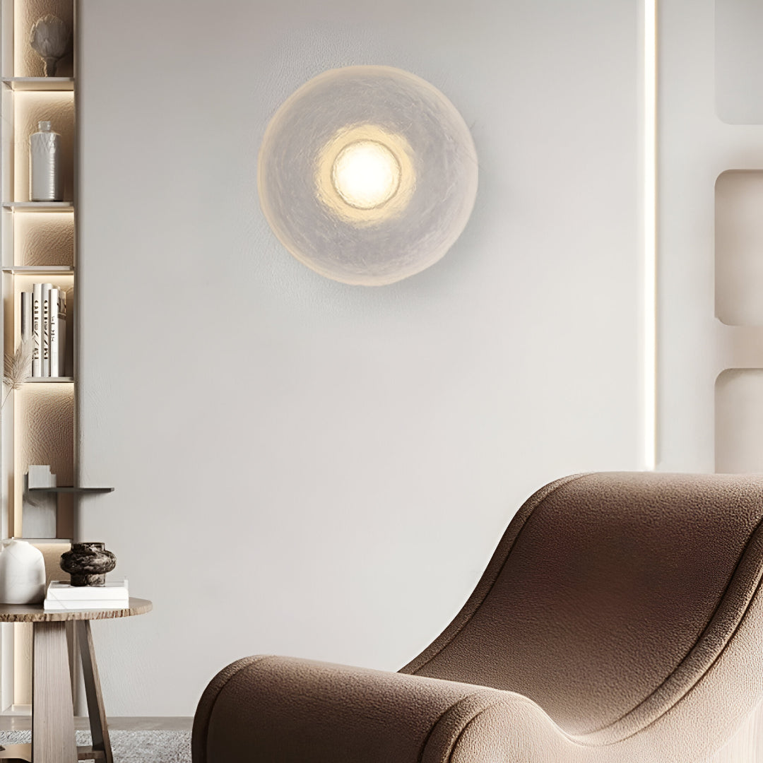 Modern Minimalist Resin Round Wall Sconce LED 1-Light