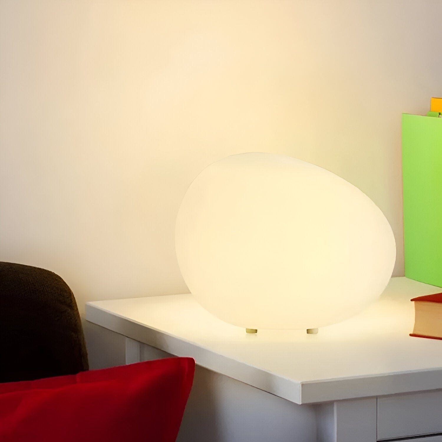 Nordic Stone-Shaped LED Table Lamp 1-Light