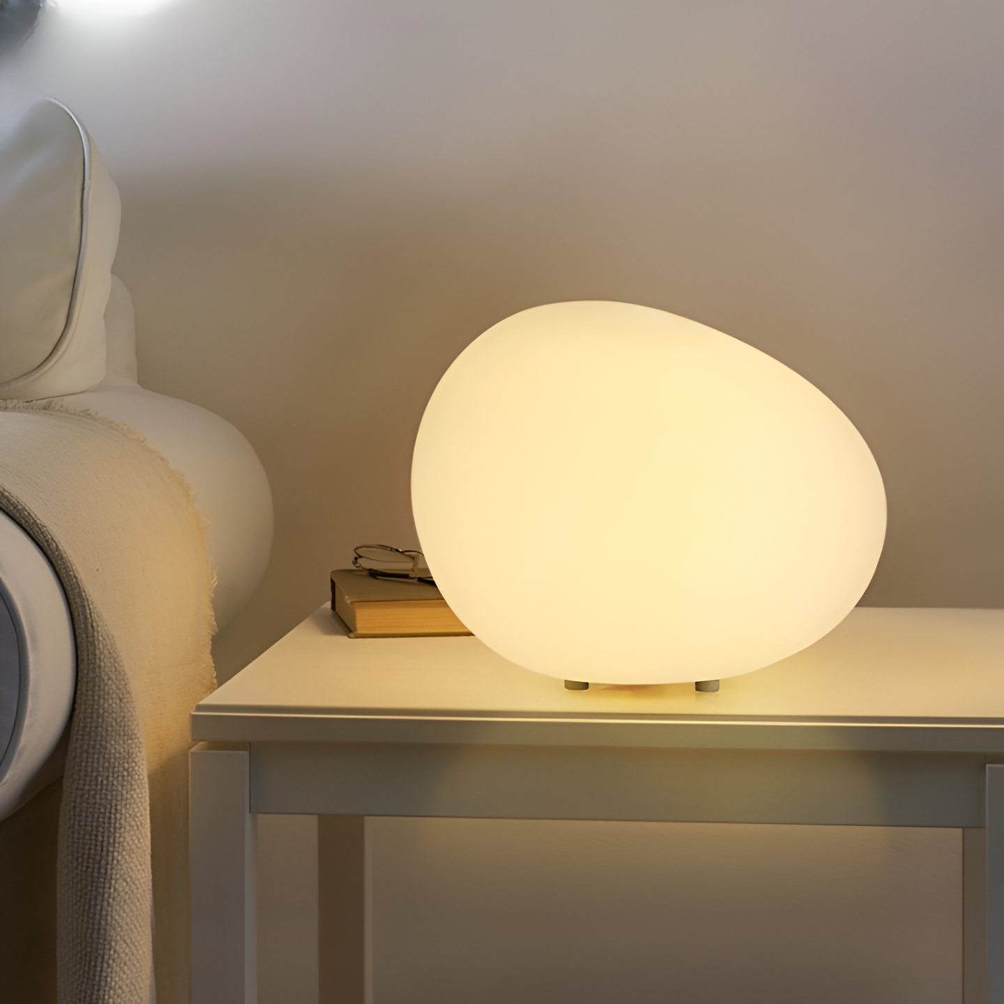 Nordic Stone-Shaped LED Table Lamp 1-Light