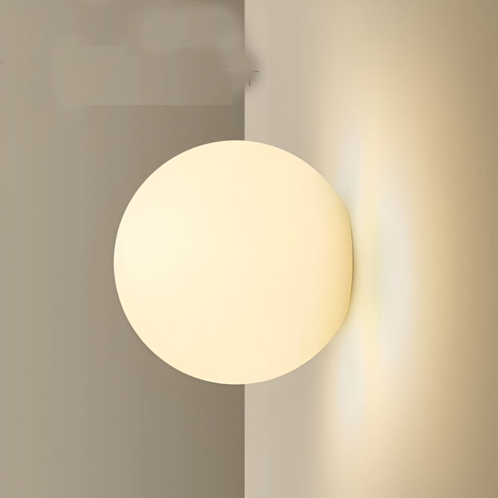 Minimalist Round Glass Wall Sconce LED 1-Light