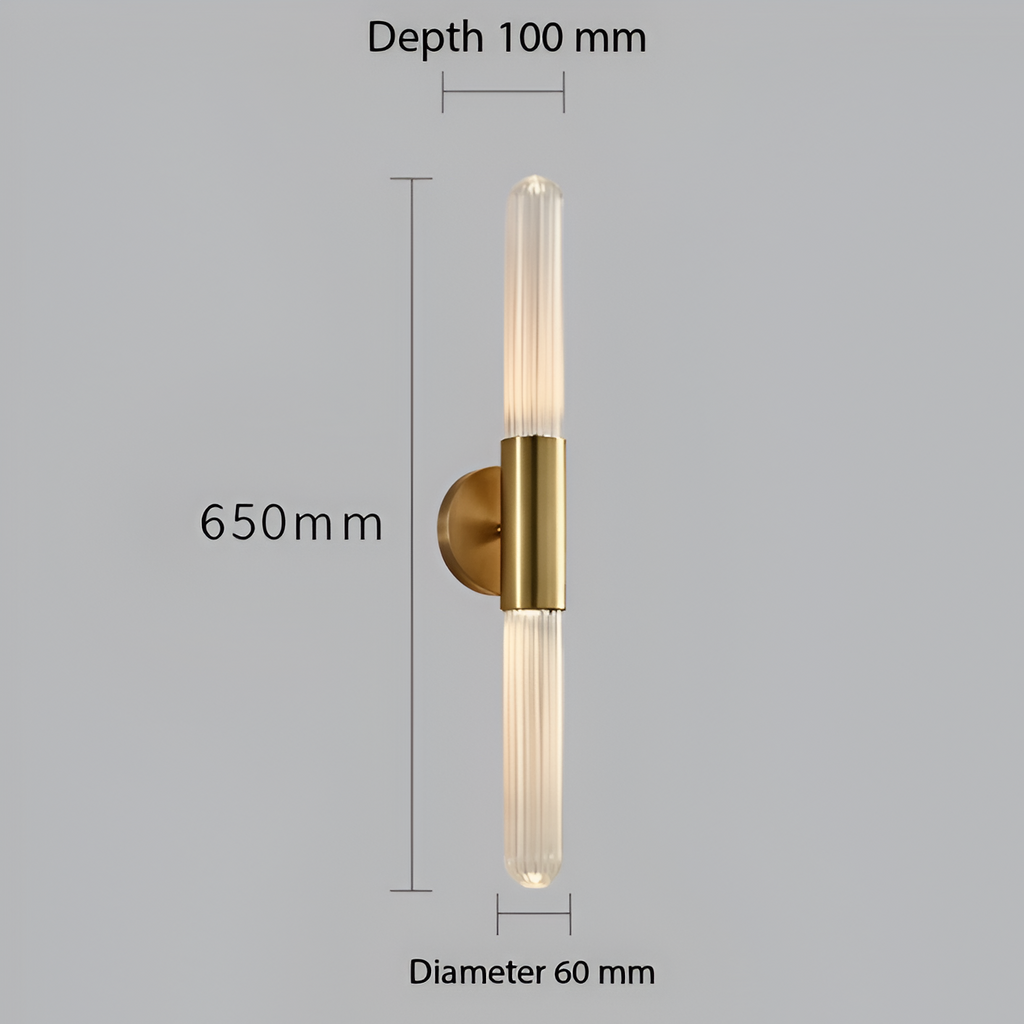 Nordic Water-Ripple Glass Brass Wall Sconce LED 1-Light