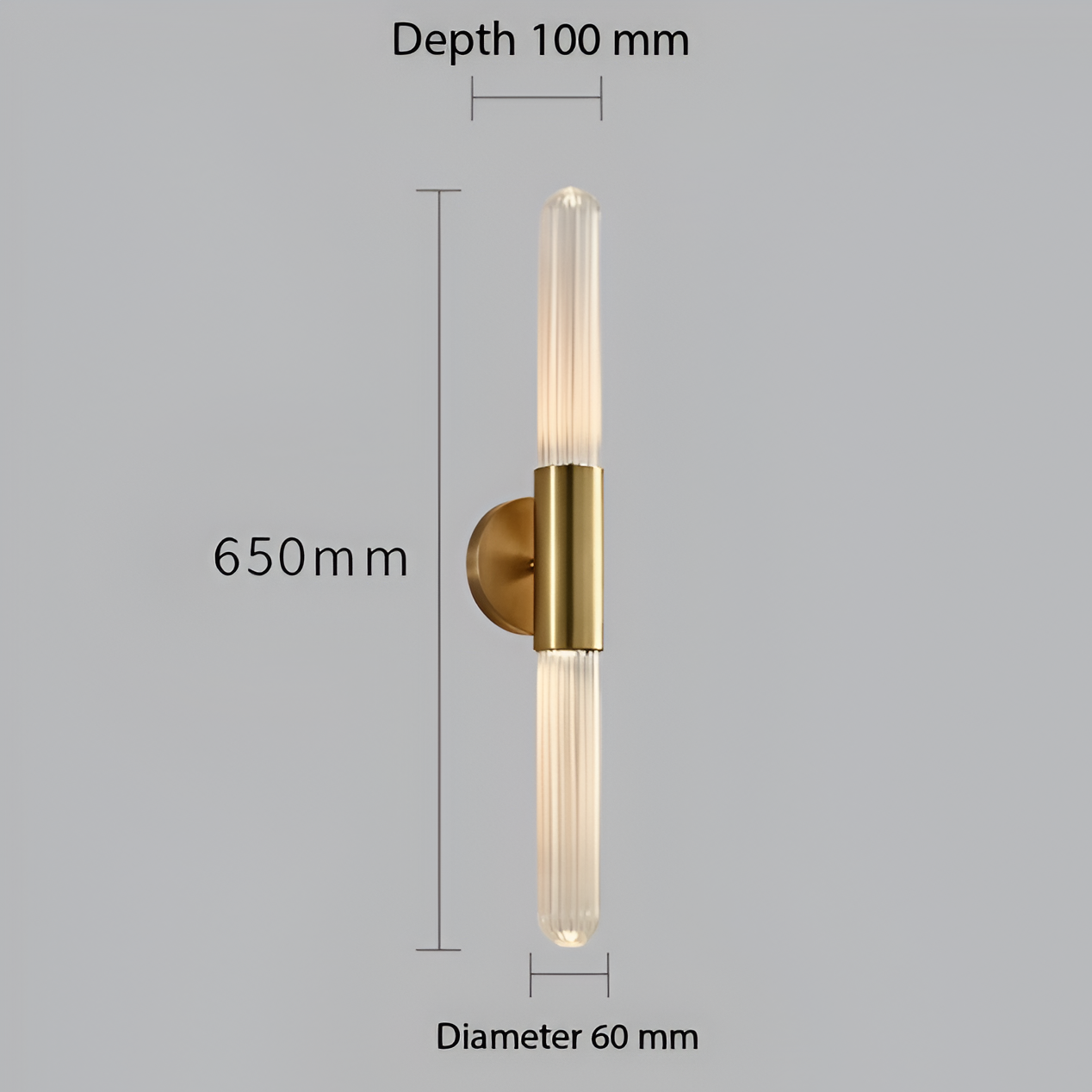 Nordic Water-Ripple Glass Brass Wall Sconce LED 1-Light