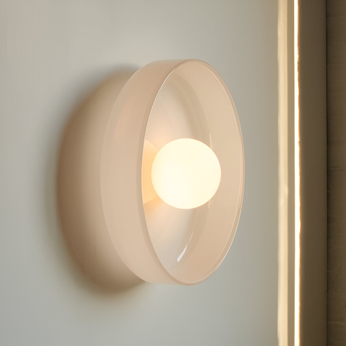 Nordic Glass Olive Disc Wall & Ceiling Light LED 1-light