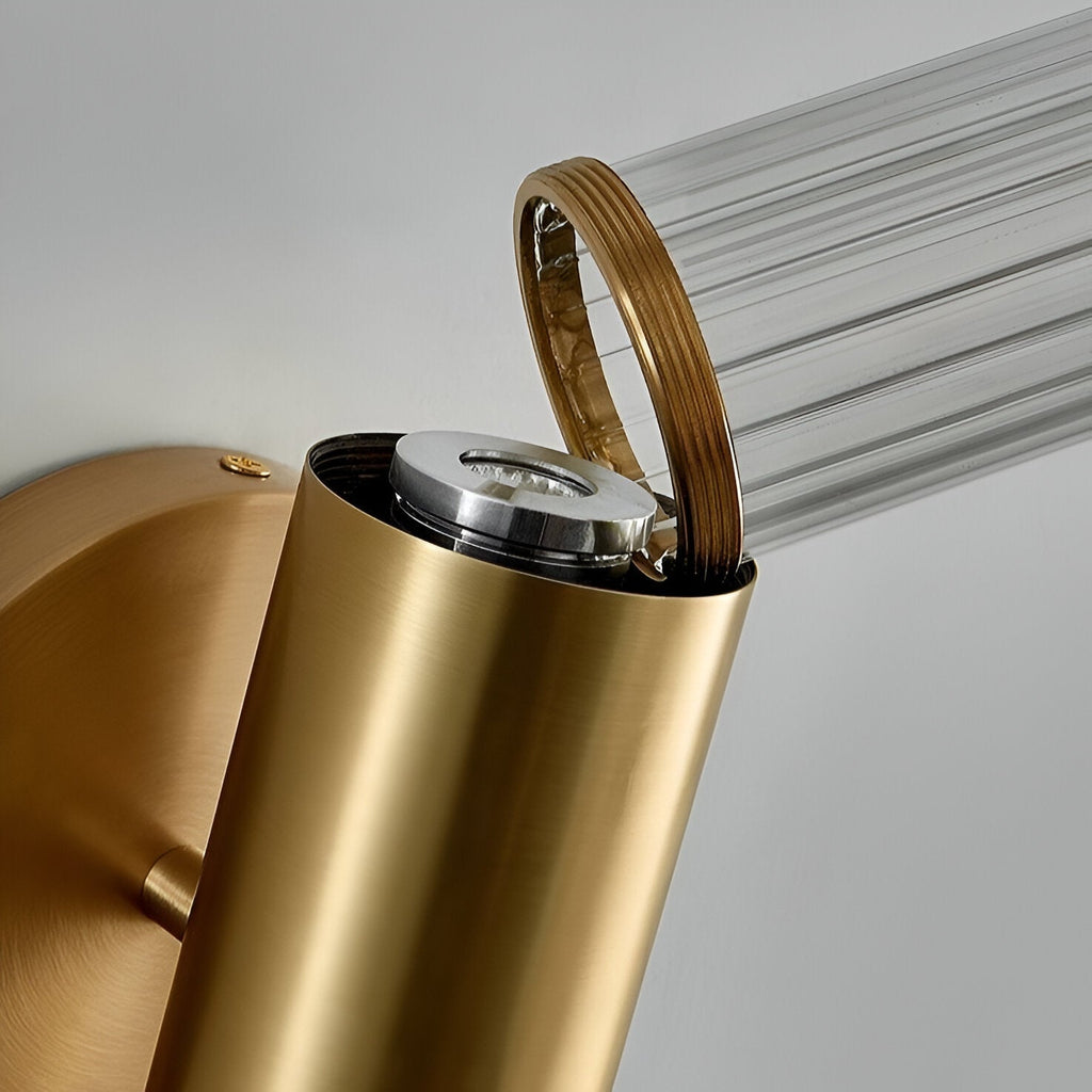 Nordic Water-Ripple Glass Brass Wall Sconce LED 1-Light