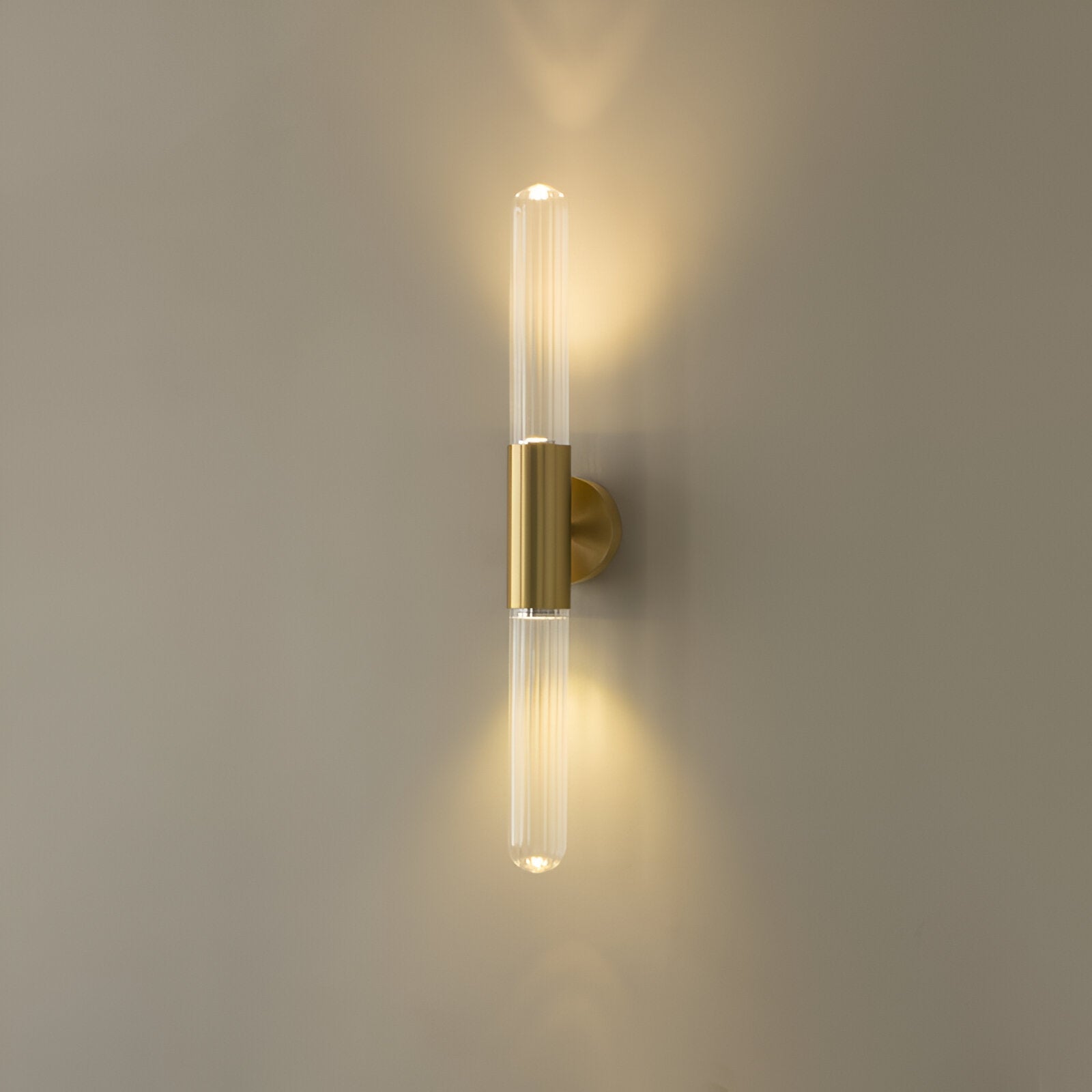 Nordic Water-Ripple Glass Brass Wall Sconce LED 1-Light
