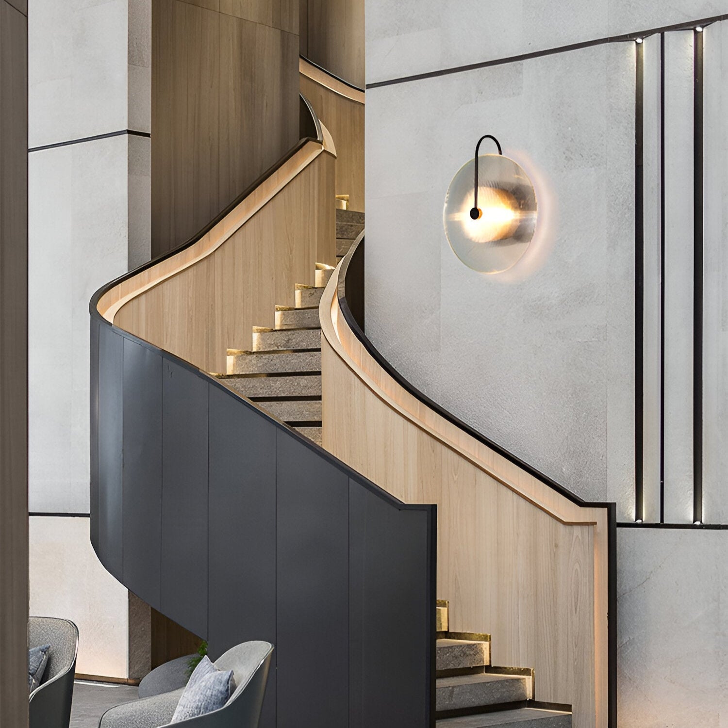 Postmodern Nordic Frosted Glass Round Wall Sconce LED 1-Light