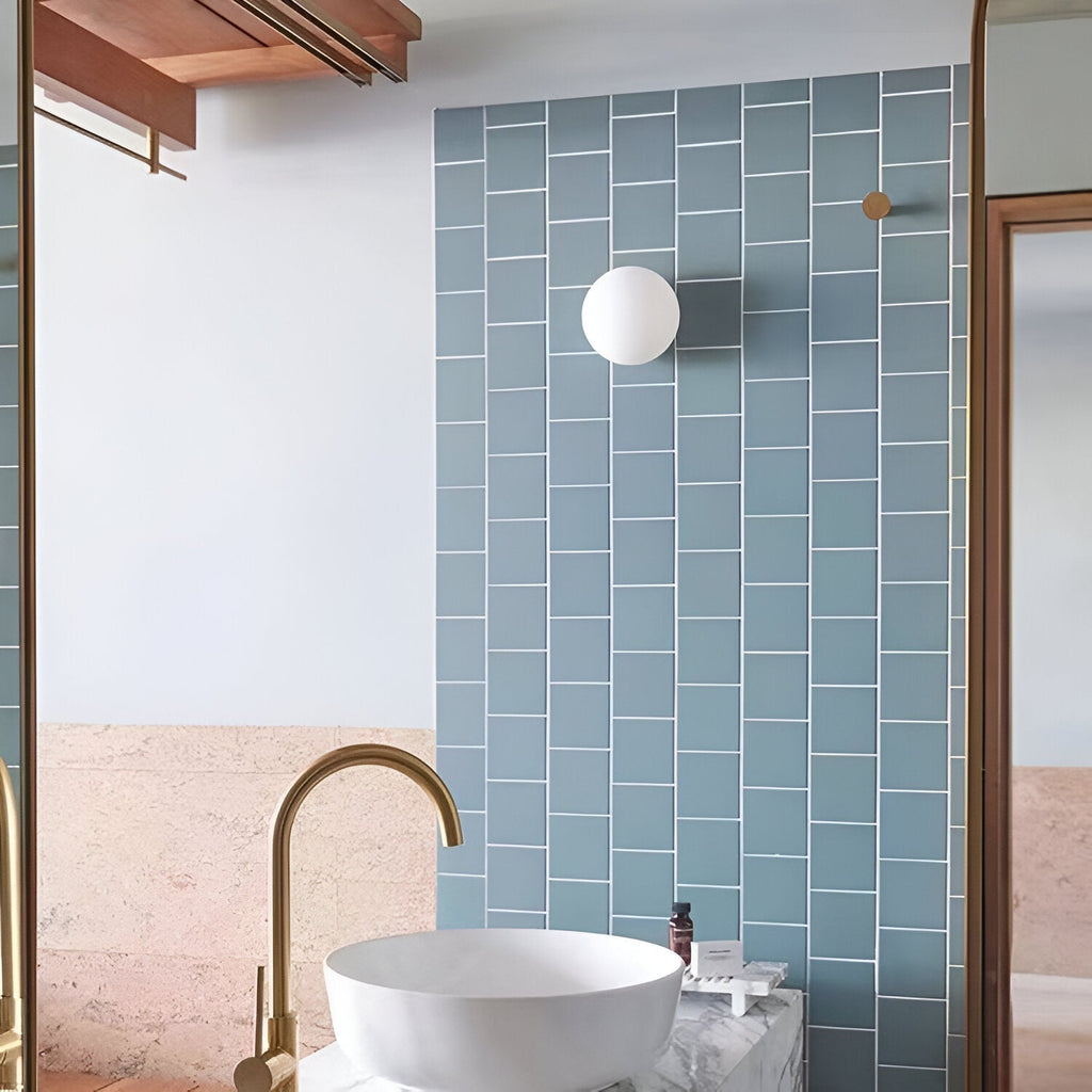 Minimalist Round Glass Wall Sconce LED 1-Light