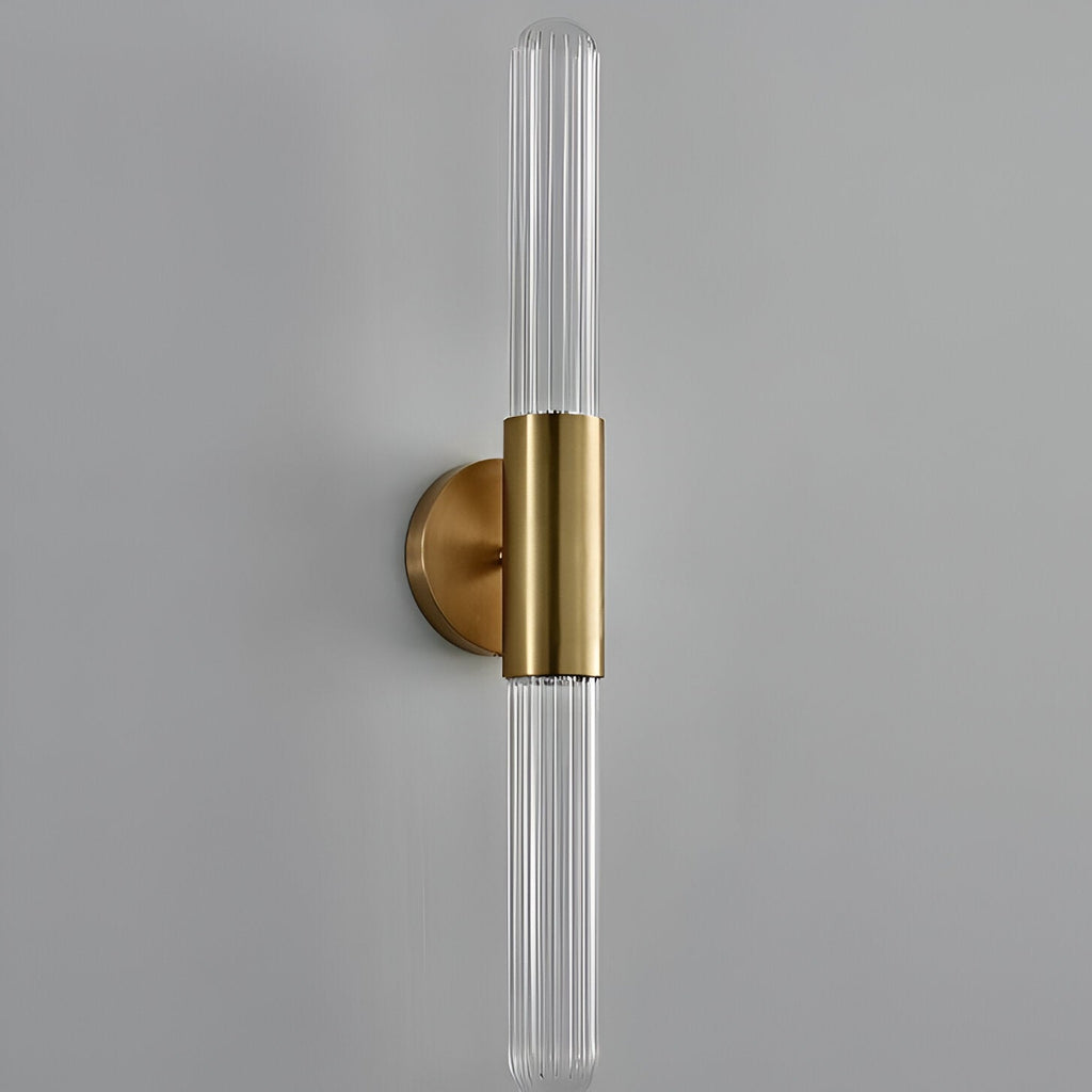 Nordic Water-Ripple Glass Brass Wall Sconce LED 1-Light