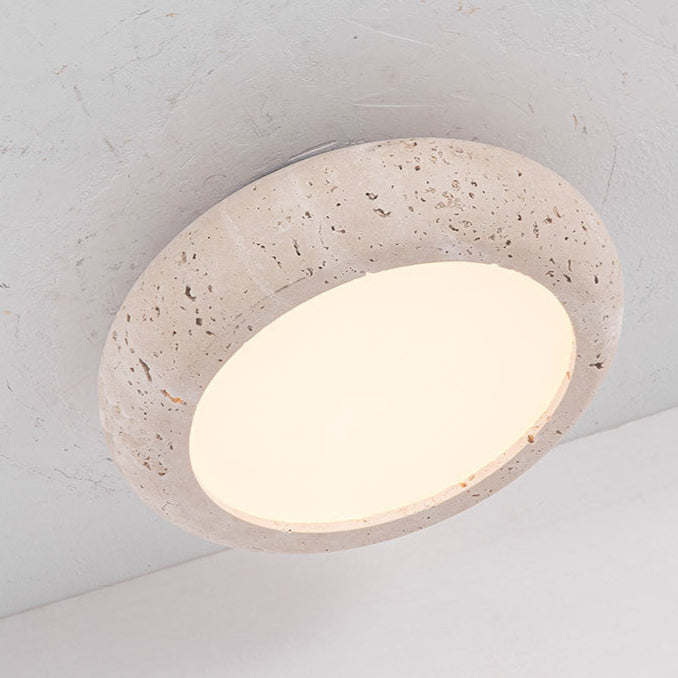 Retro Travertine Round LED Ceiling Light 1-Light