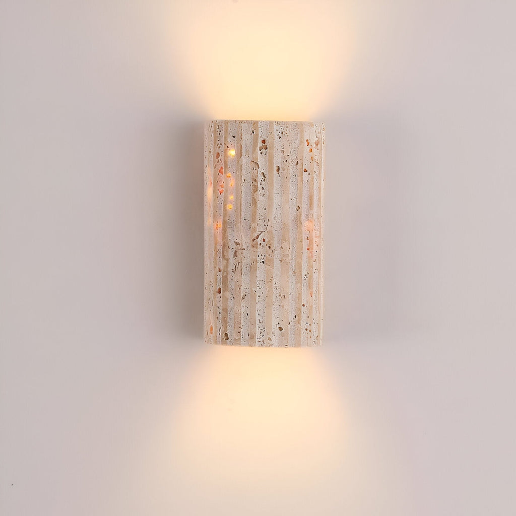 Modern Travertine Stone Cylindrical Outdoor Wall Light LED 1-Light