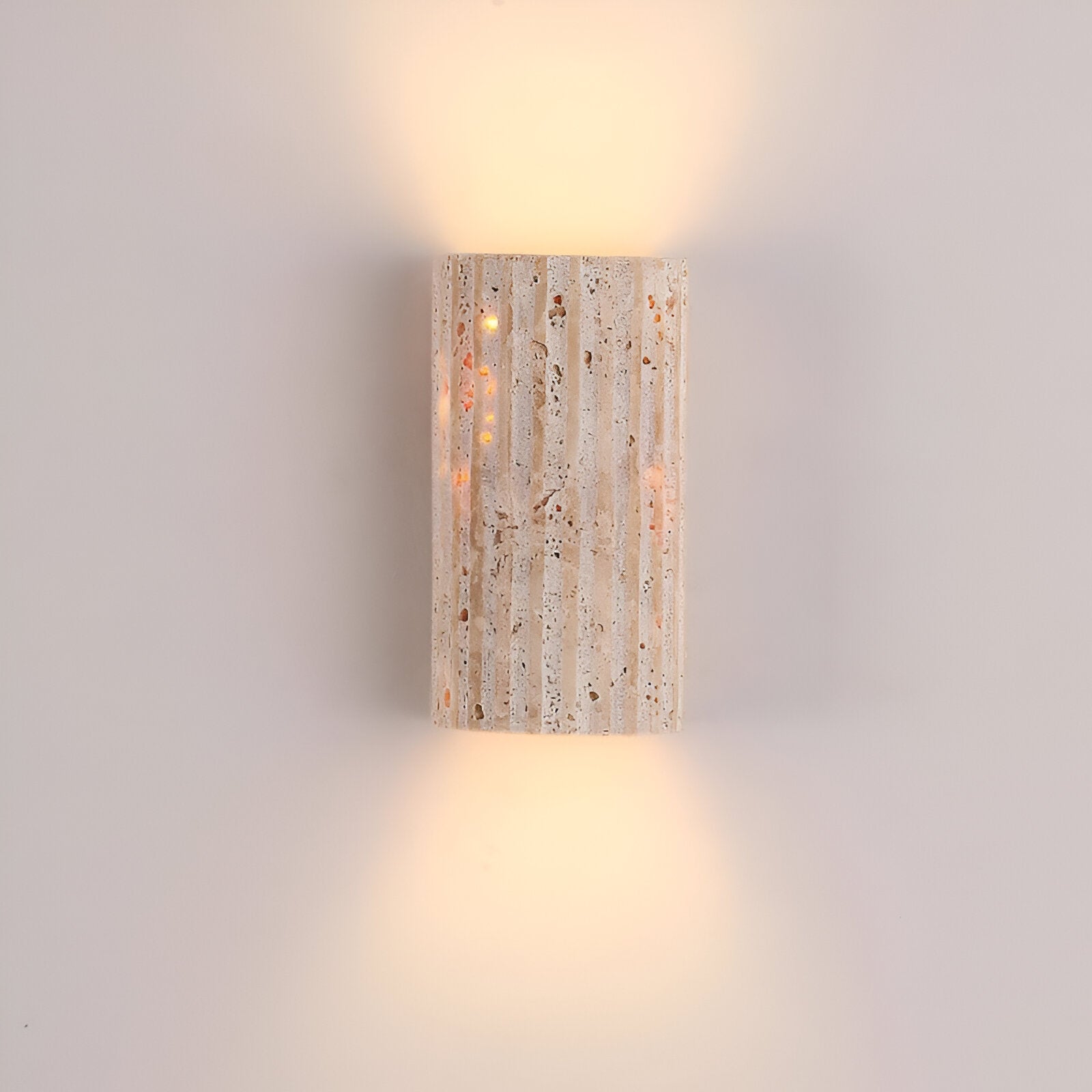Modern Travertine Stone Cylindrical Outdoor Wall Light LED 1-Light