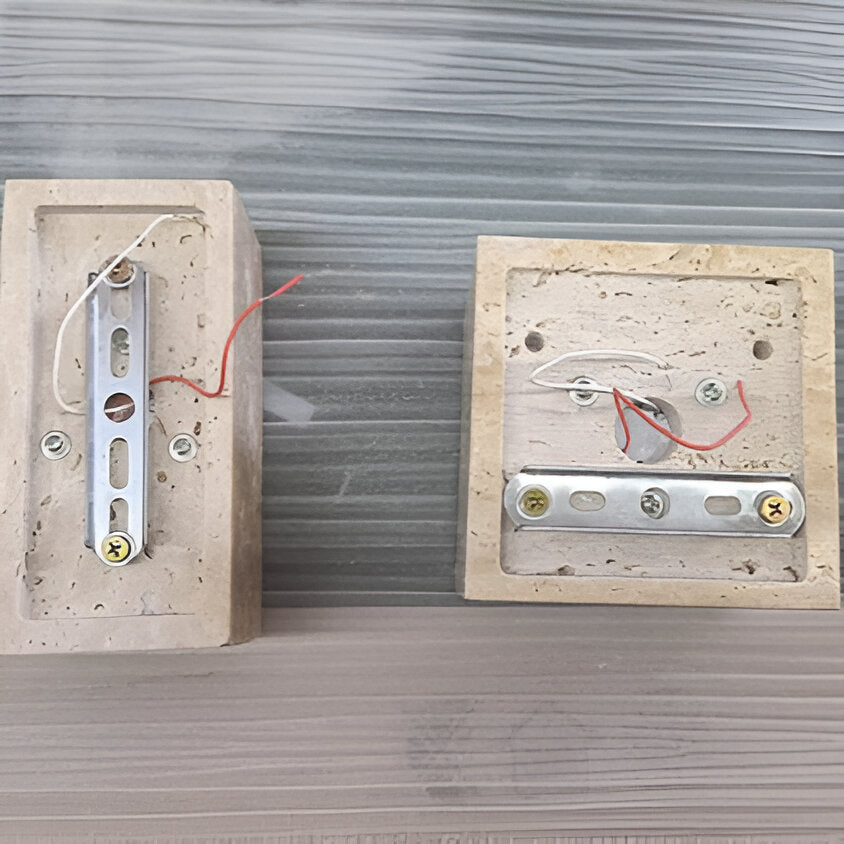 Minimalist Travertine Stone Square Outdoor Wall Light LED 1-Light