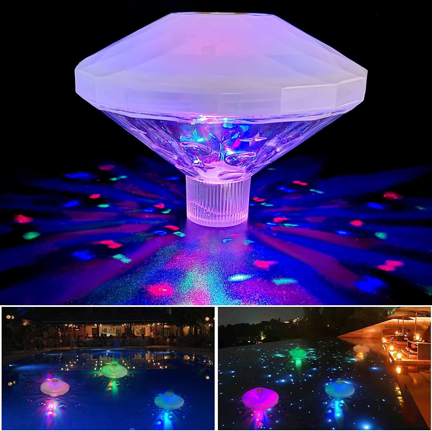 Outdoor LED Waterproof Diamond Pool Light Floating Decor