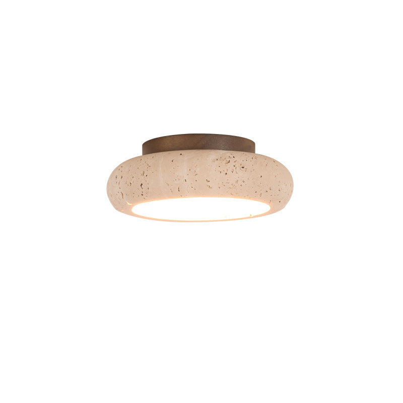 Retro Travertine Round LED Ceiling Light 1-Light