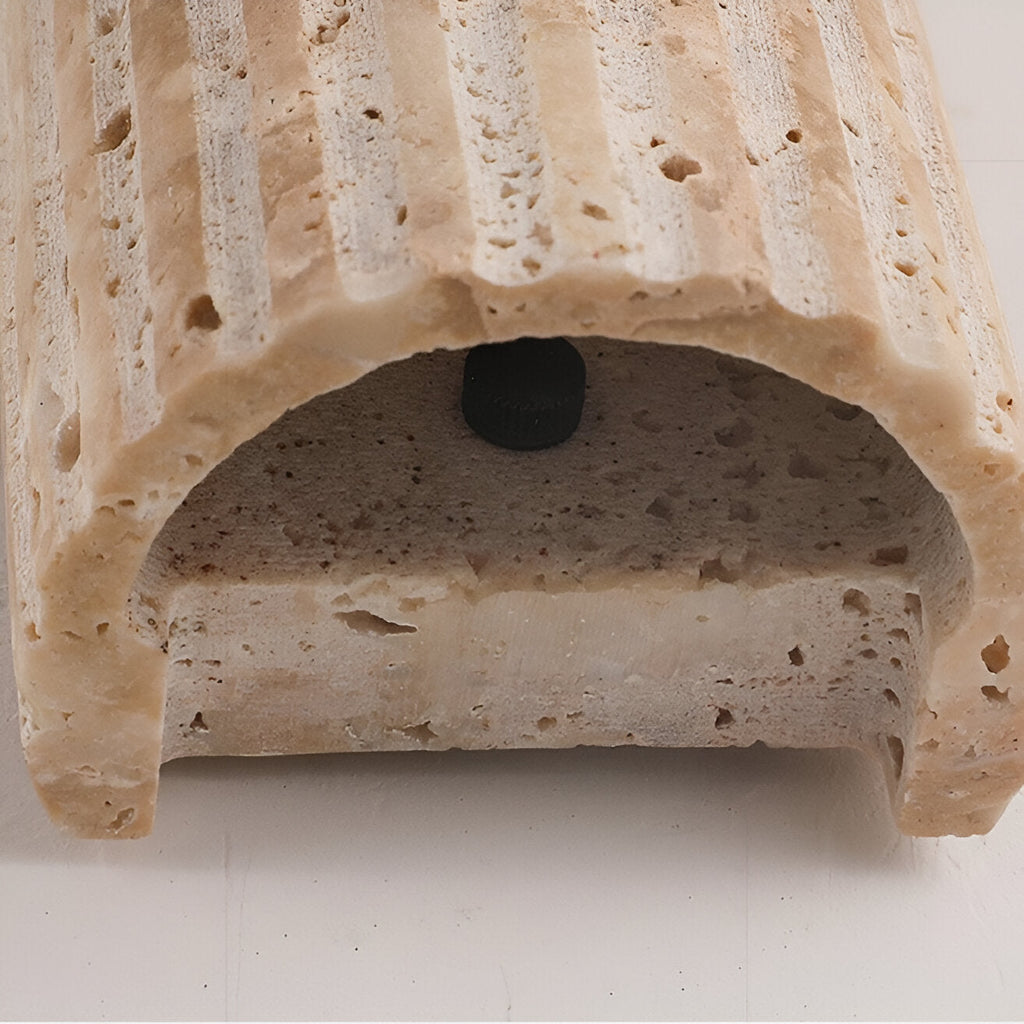 Modern Travertine Stone Cylindrical Outdoor Wall Light LED 1-Light