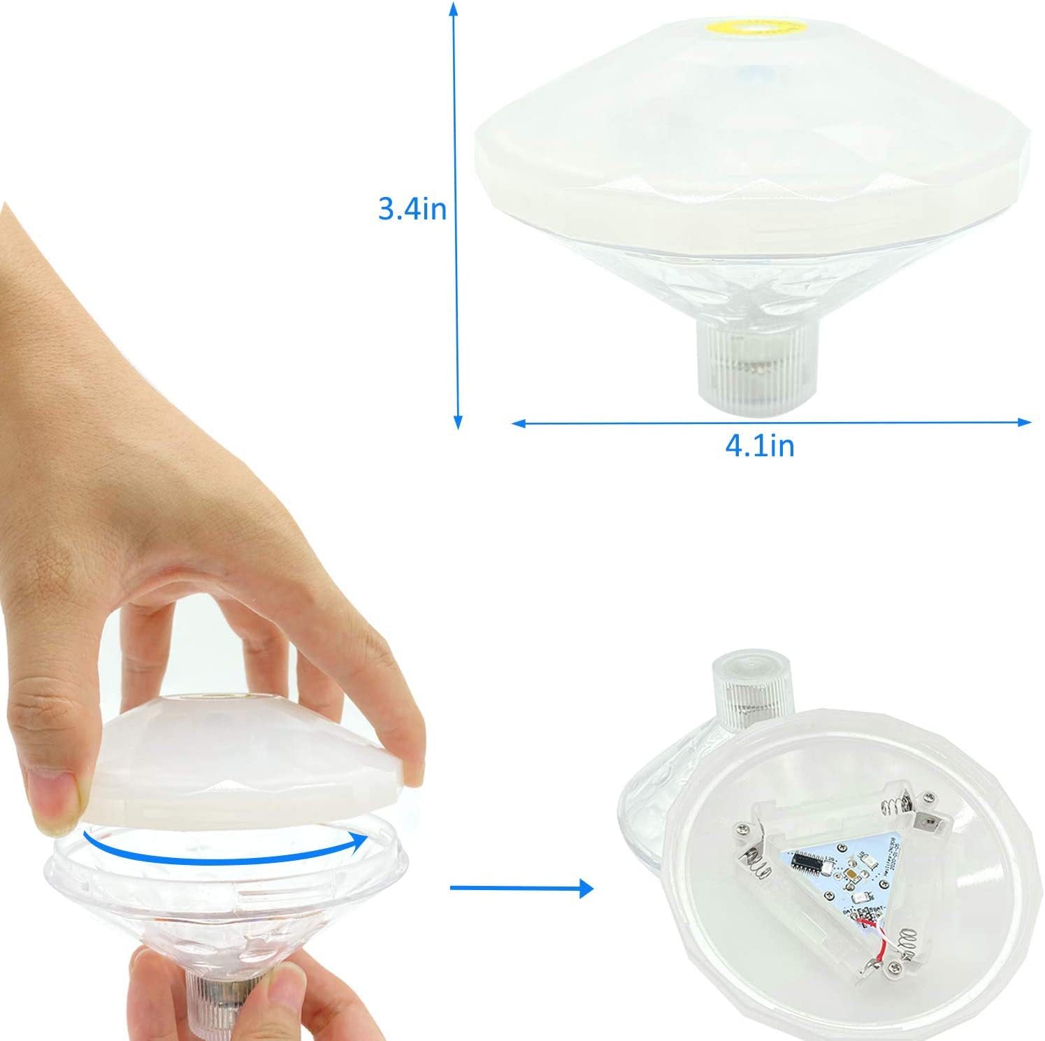 Outdoor LED Waterproof Diamond Pool Light Floating Decor