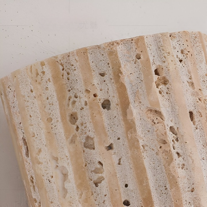 Modern Travertine Stone Cylindrical Outdoor Wall Light LED 1-Light