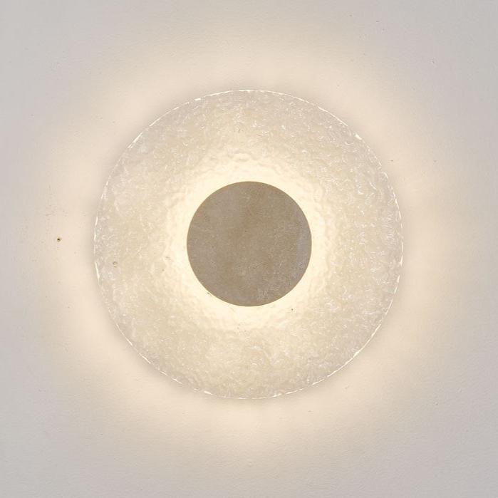 Modern Travertine Acrylic Round Wall Sconce LED 1-light