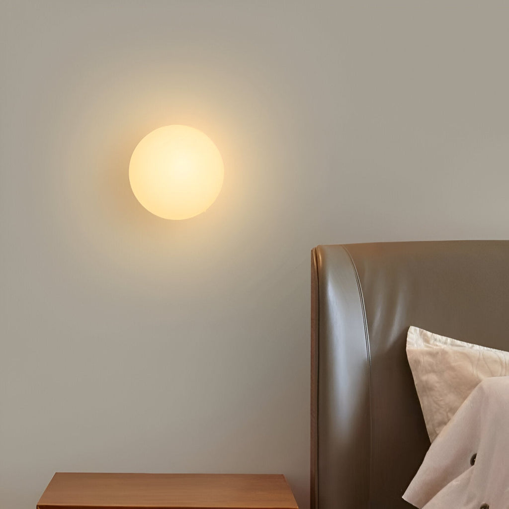 Minimalist Round Glass Wall Sconce LED 1-Light