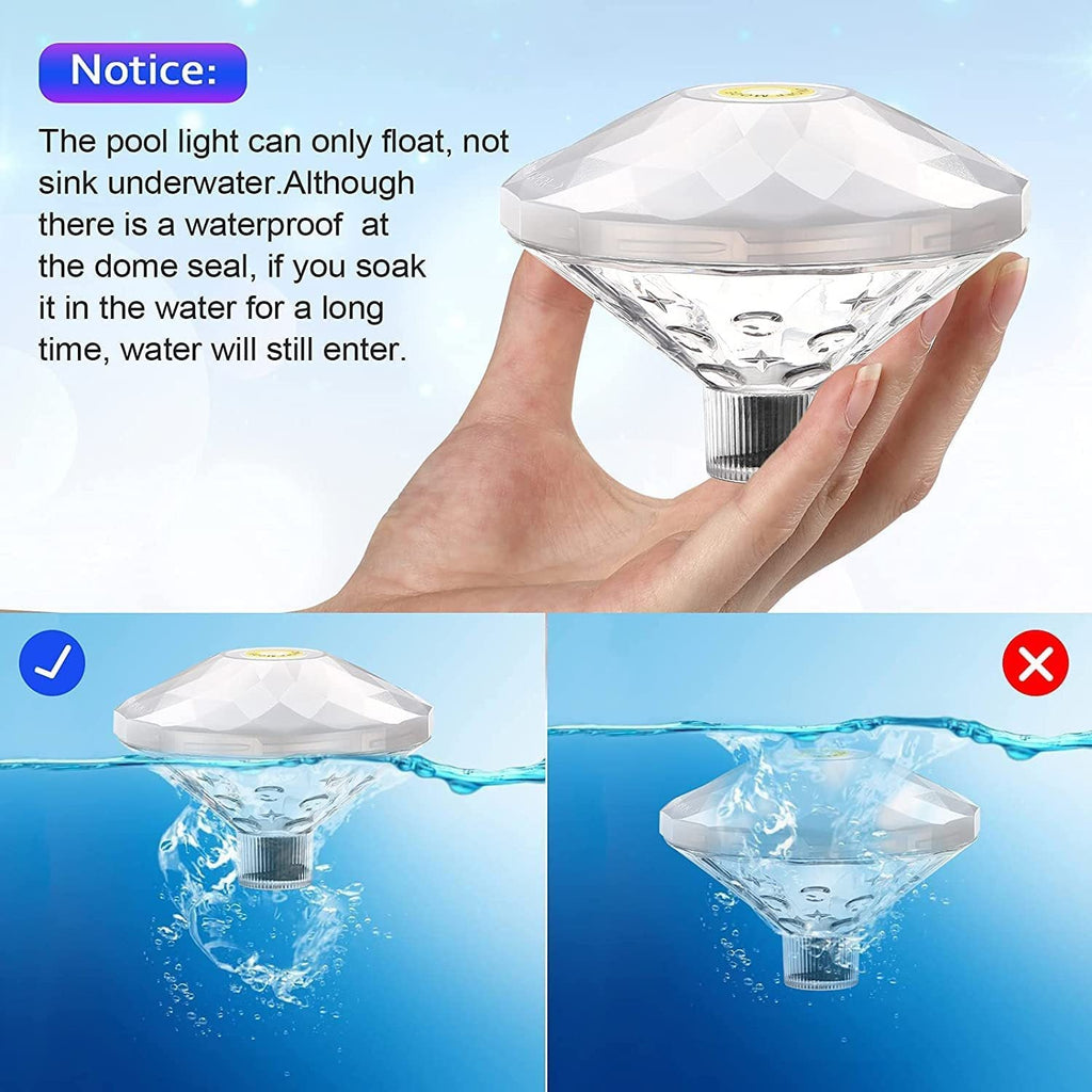 Outdoor LED Waterproof Diamond Pool Light Floating Decor