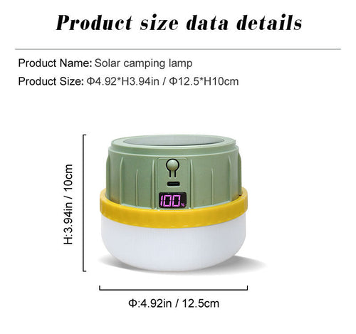 Digital Display Solar Camping Light Mobile Emergency Lighting