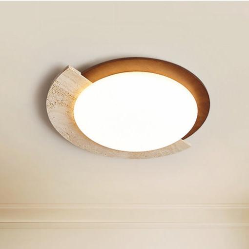 Retro Travertine Geometric Ceiling Light LED 1-Light