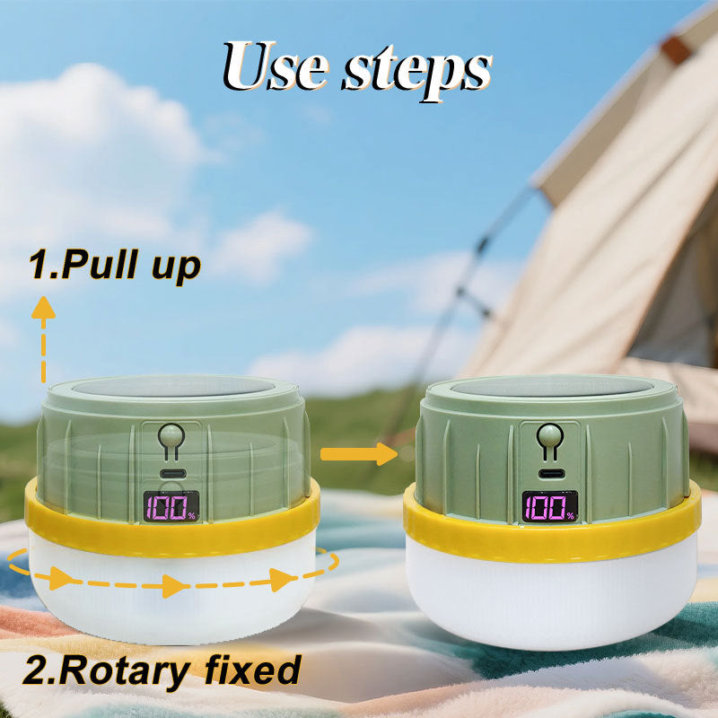Digital Display Solar Camping Light Mobile Emergency Lighting
