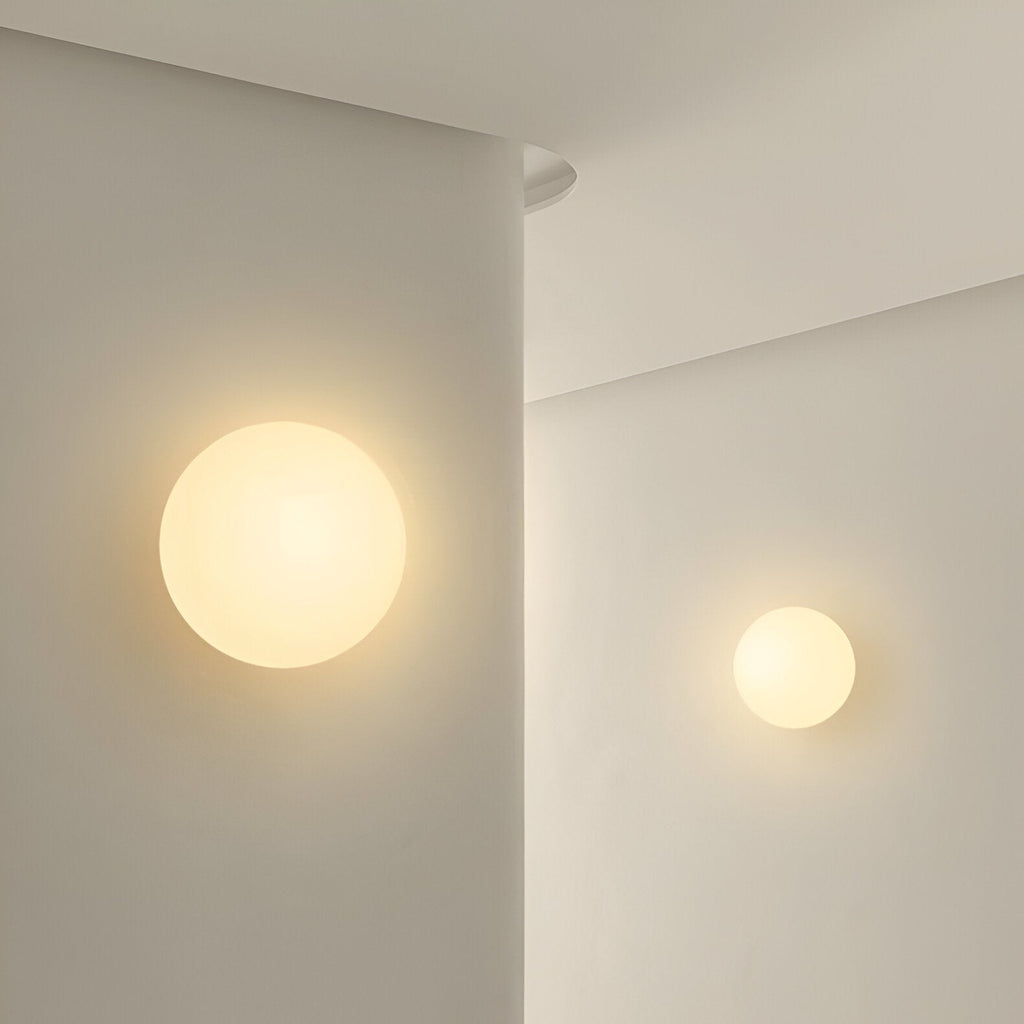 Minimalist Round Glass Wall Sconce LED 1-Light