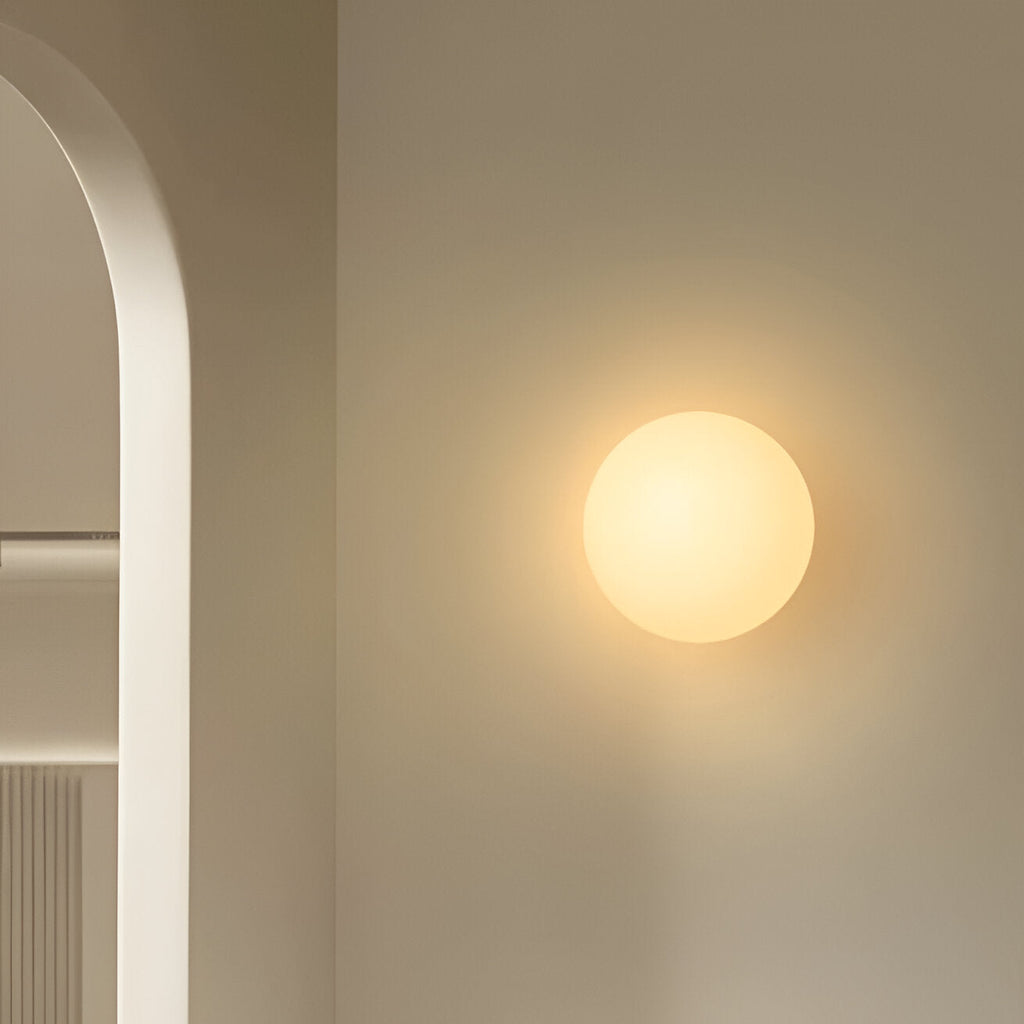 Minimalist Round Glass Wall Sconce LED 1-Light