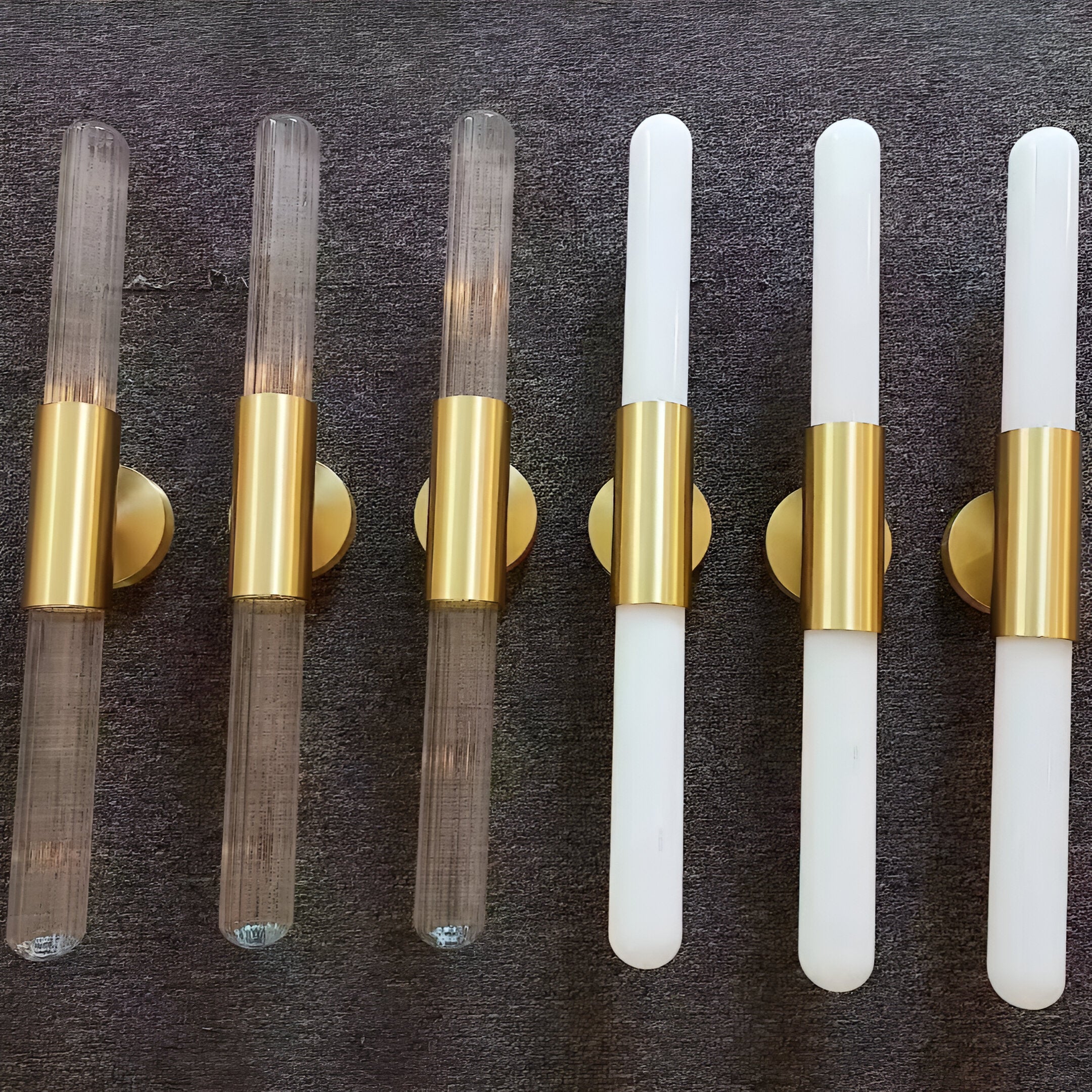 Nordic Water-Ripple Glass Brass Wall Sconce LED 1-Light