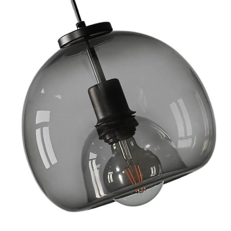 Minimalist Smoked Glass Dome Pendant Light 1-light